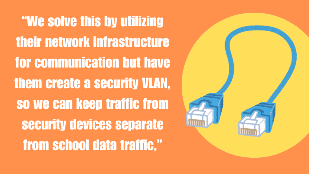 keep traffic from security devices separate from school data traffic