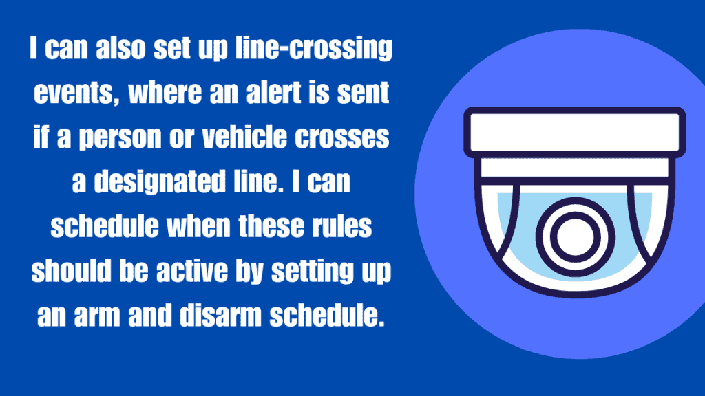 security camera line crossing events