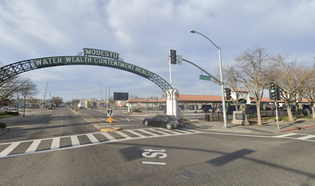Modesto Arch near Modesto Transit Center