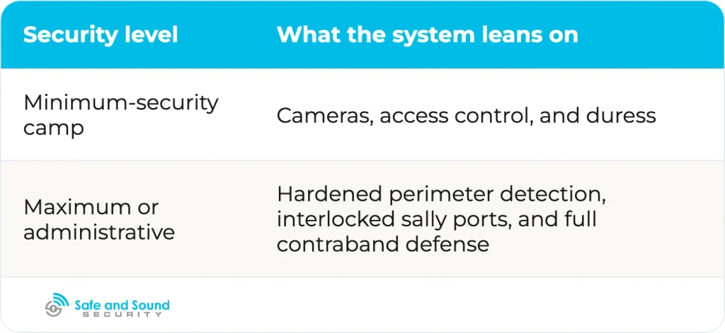 The higher the security level, the more detection and interlocking the system carries.