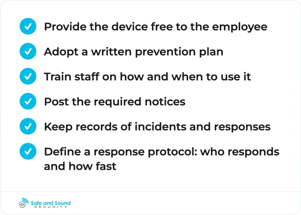 The same compliance bundle runs across schools, hotels, retail, and healthcare.